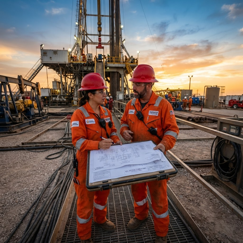 Sanam Energy engineers on a field operation